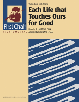 Book cover for Each Life That Touches Ours for Good - Violin Solo