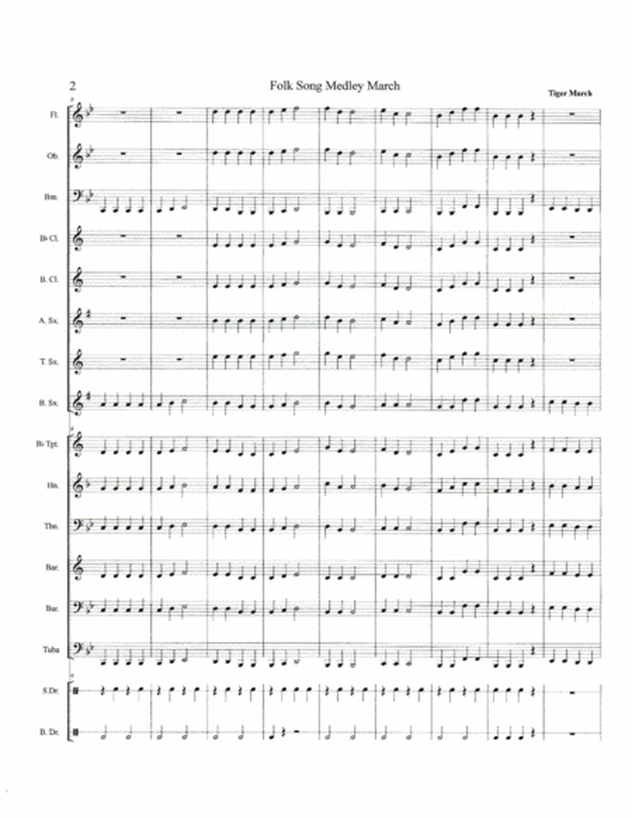 Folk Song Medley March--Score image number null