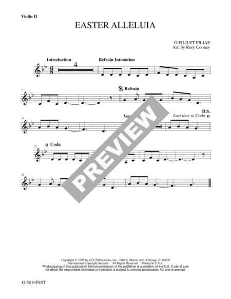 Easter Alleluia - Instrument edition