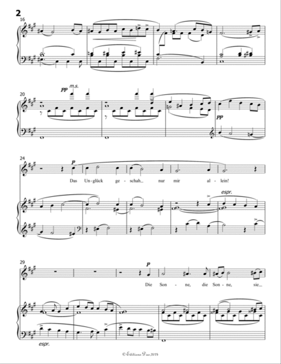 Nun will die Sonn so hell aufgehn, by Mahler, in f sharp minor Piano, Vocal scores gallery preview page 4