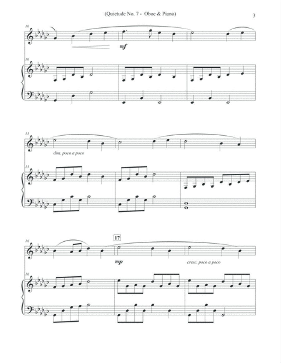 Quietude No. 7 - Oboe & Piano Piano scores gallery preview page 3
