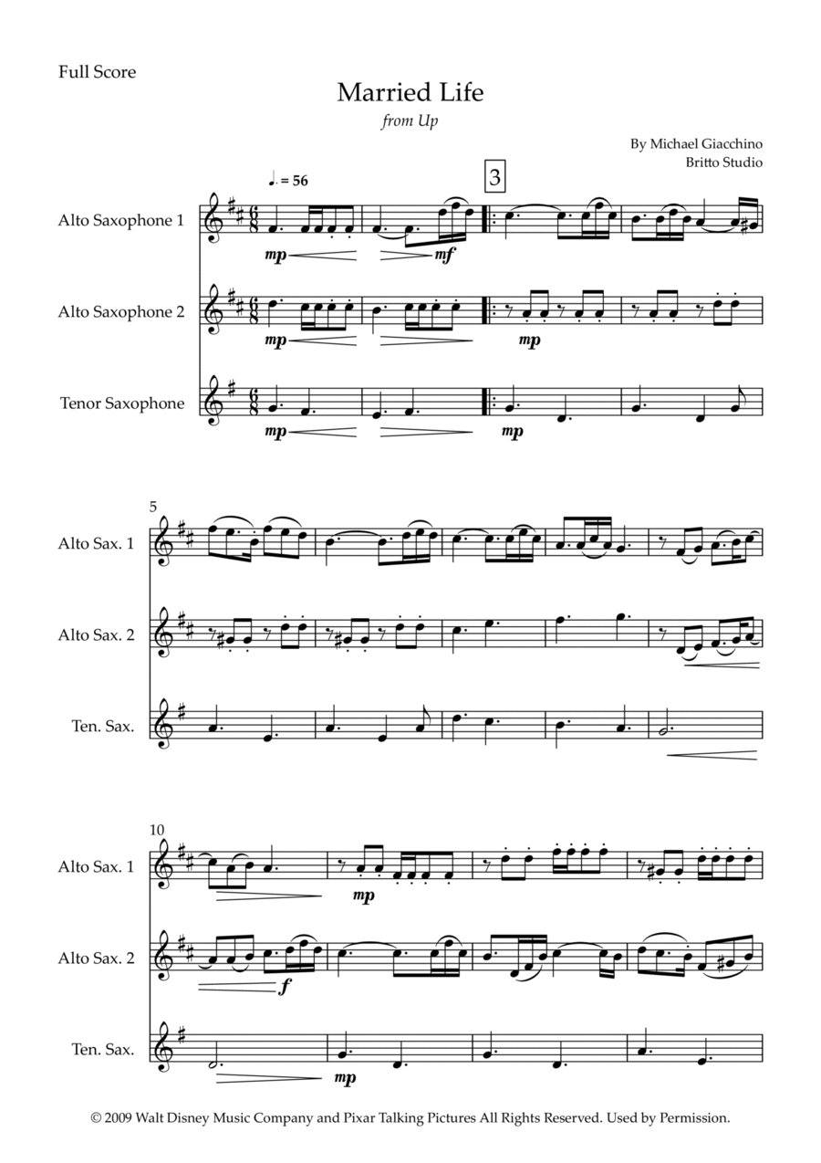 Married Life Married Life Woodwind Trio scores gallery preview page 1