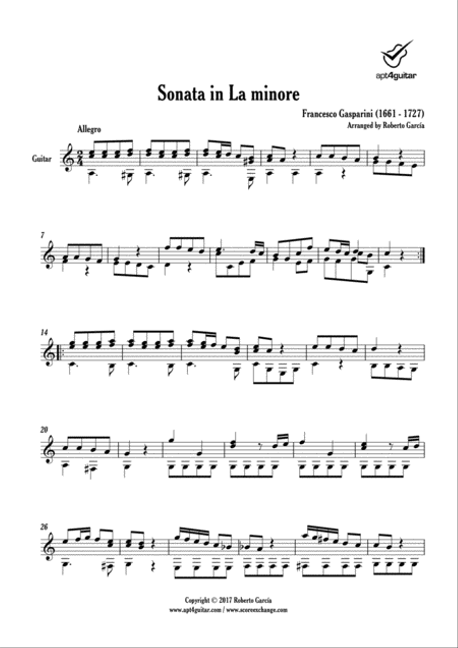 3 Sonate Classical Guitar scores gallery preview page 2