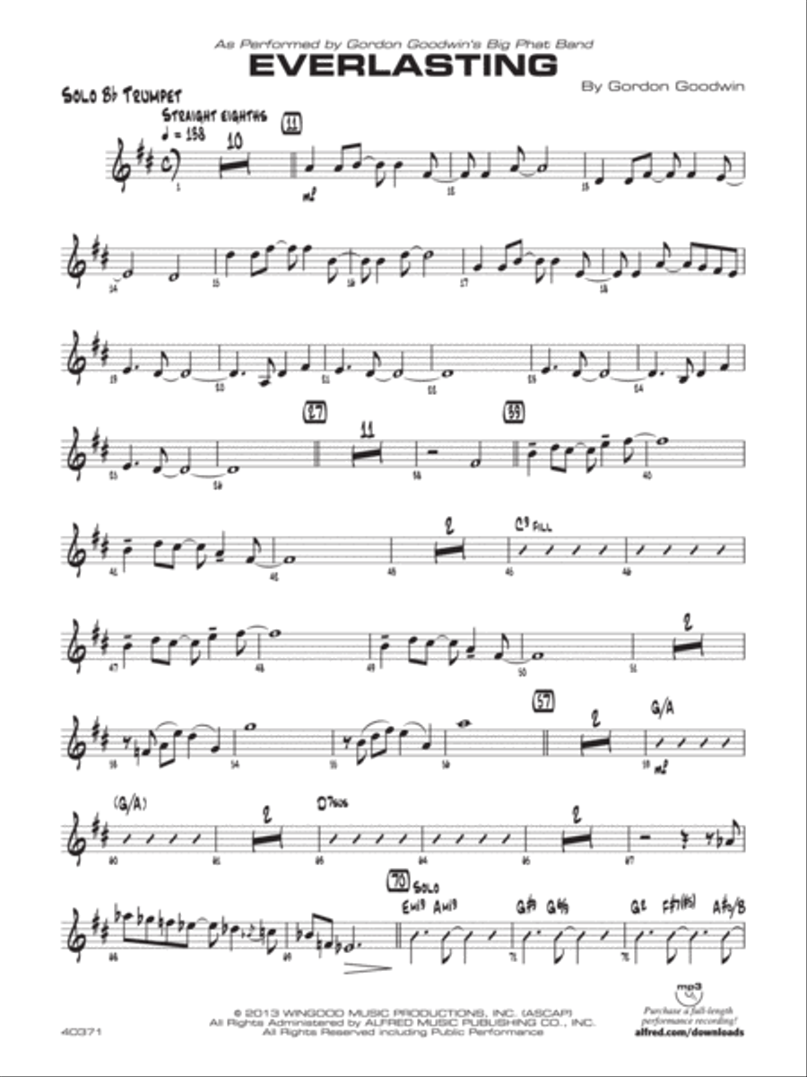 Everlasting: Solo Trumpet Jazz Ensemble scores gallery preview page 1