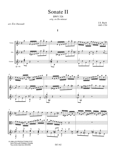 Six sonates en trio, vol. II, BWV 526