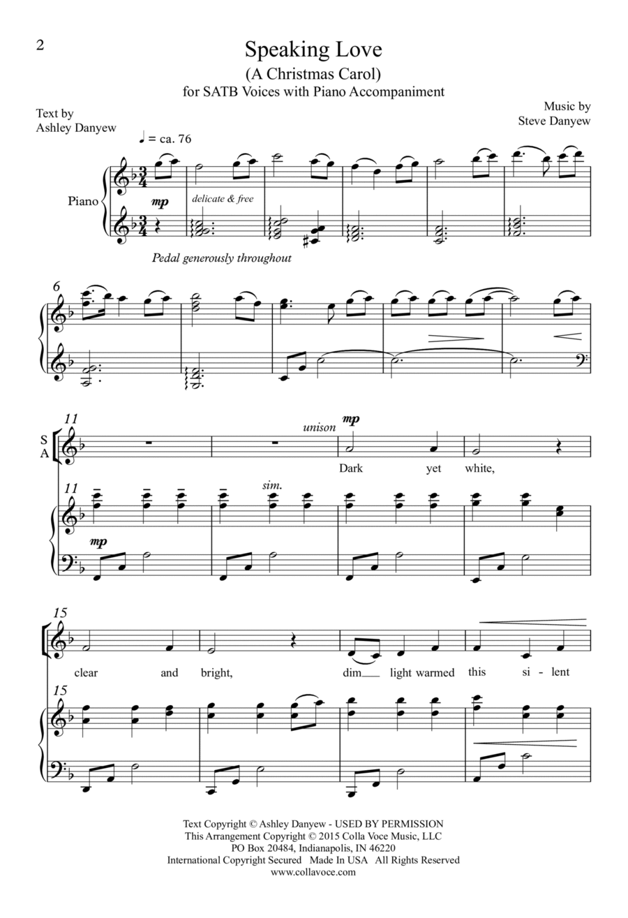 Speaking Love 4-Part scores gallery preview page 1