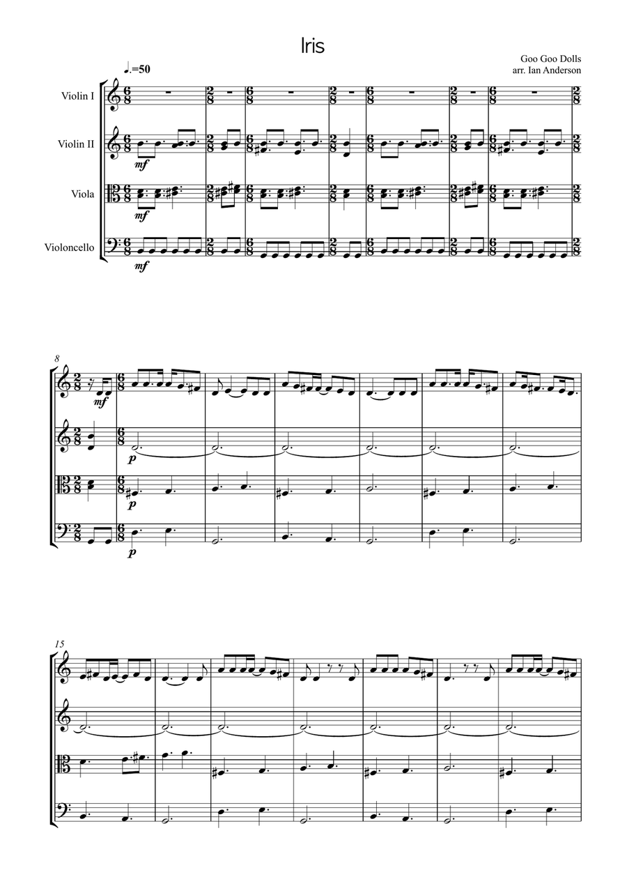 Iris String Quartet scores gallery preview page 1