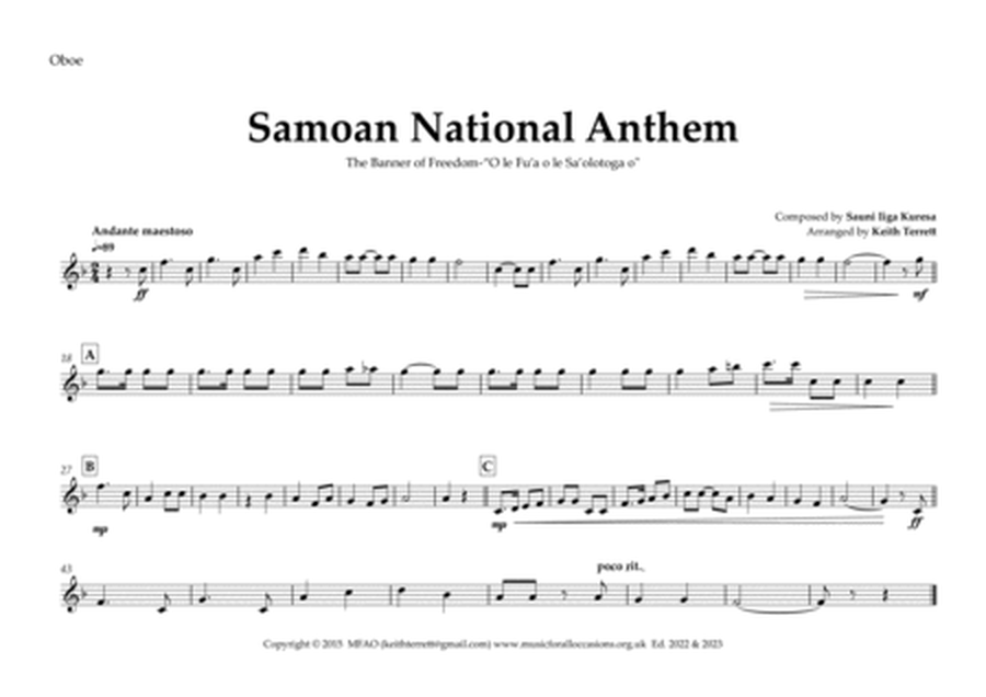 Samoan National Anthem for Wind/Concert/Military Band MFAO World National Anthem Series image number null