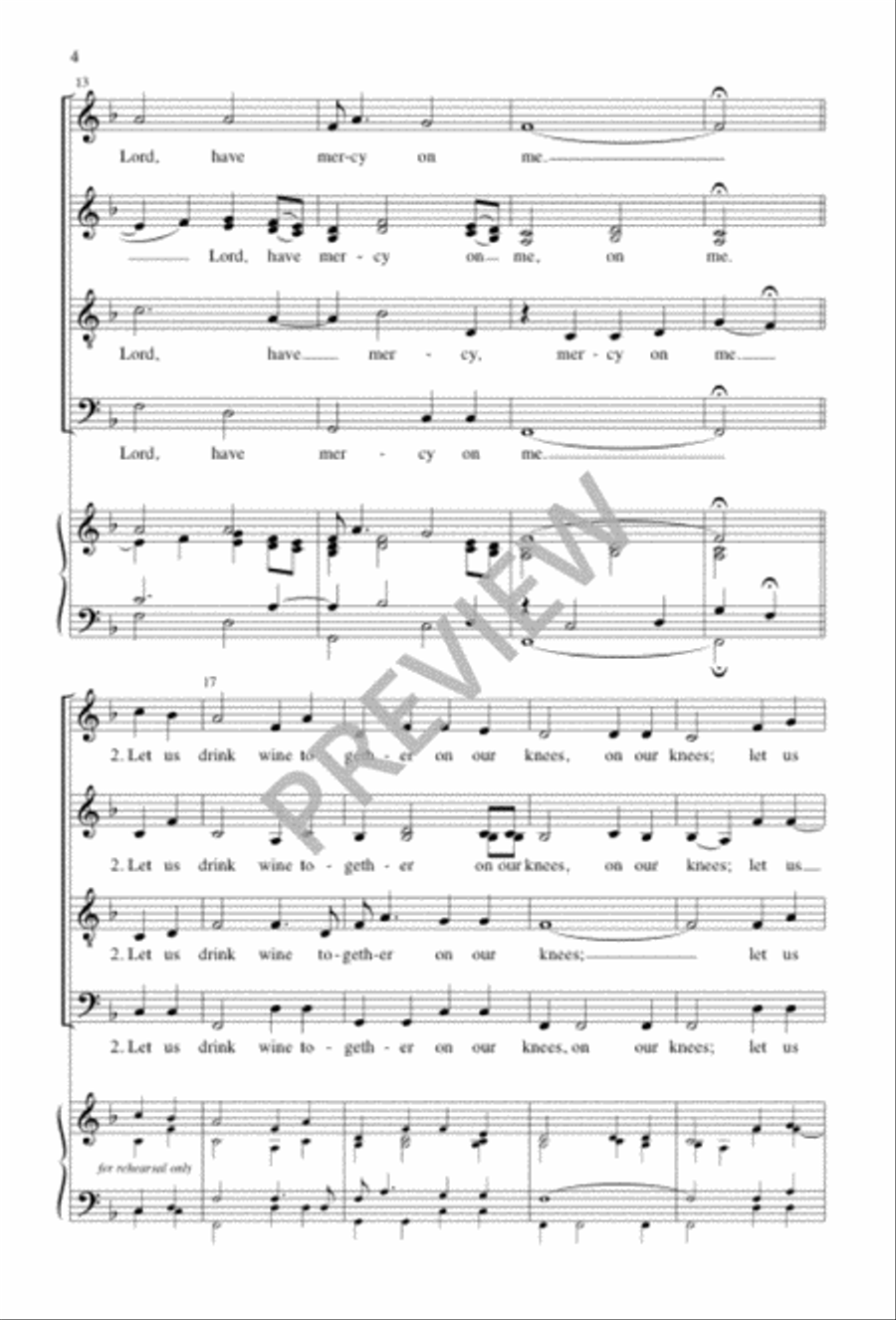 Let Us Break Bread Together 4-Part scores gallery preview page 4