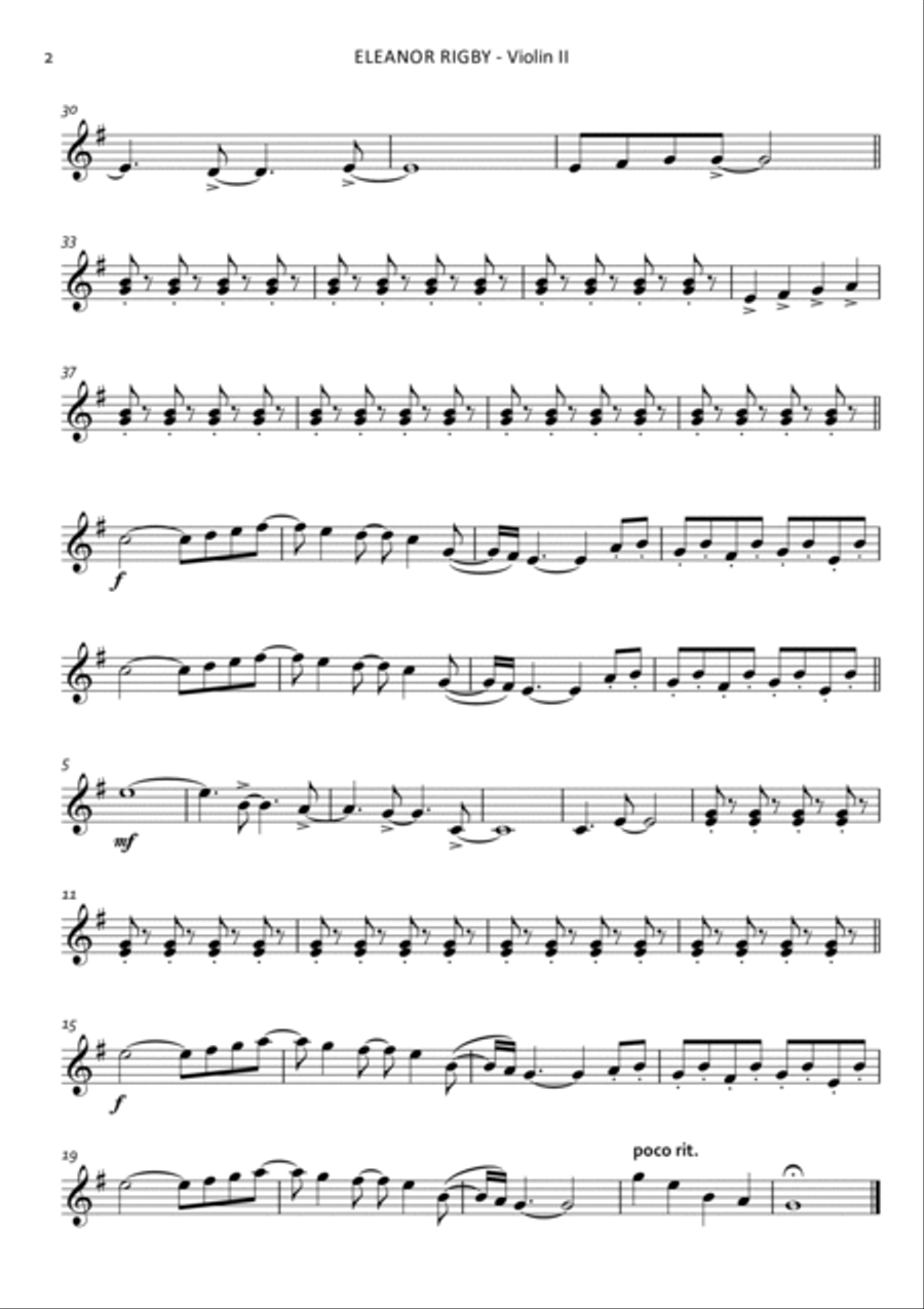 Eleanor Rigby Eleanor Rigby String Quartet scores gallery preview page 4
