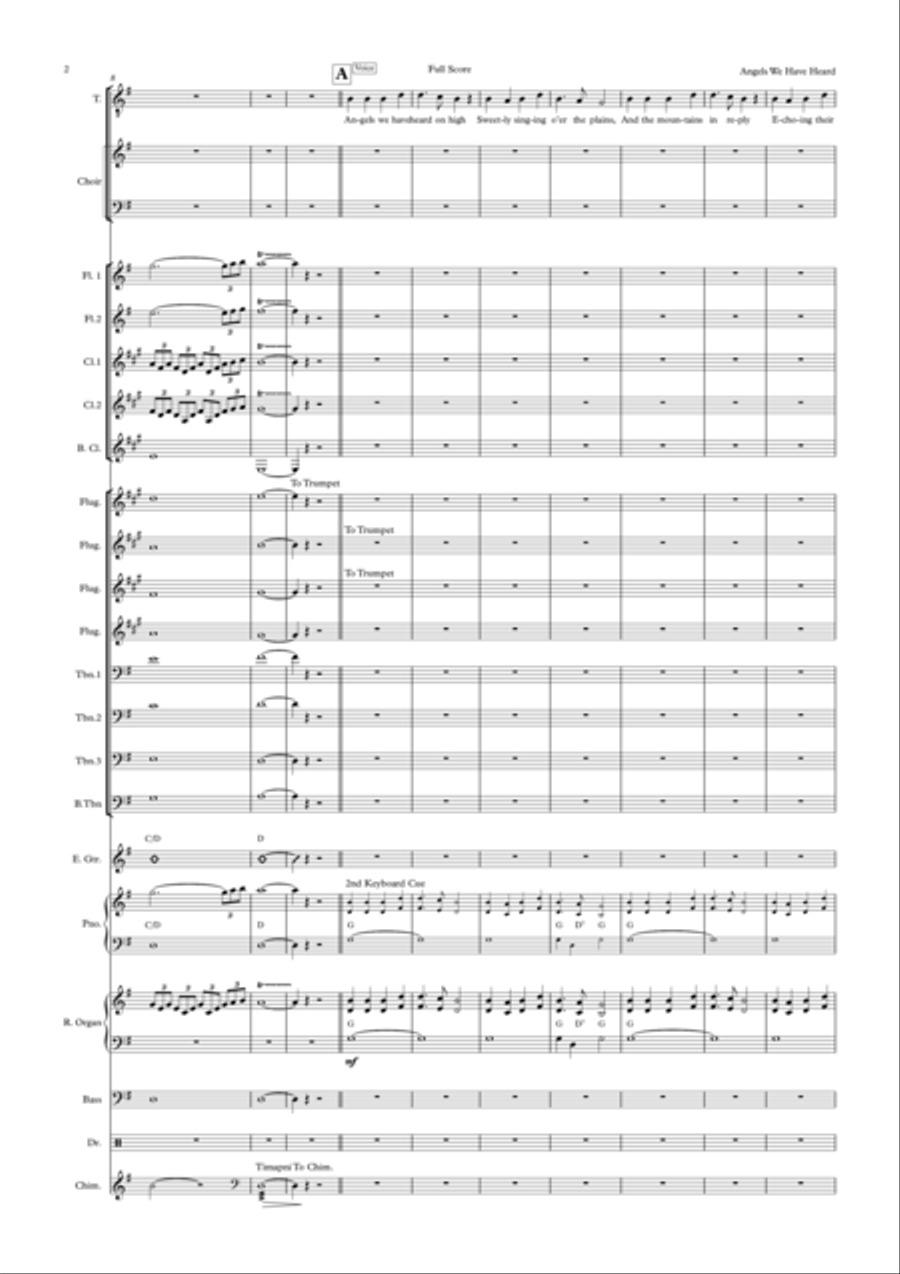 Angels We Have Heard on High (Gloria in Excelsis Deo)- Andrea Bocelli- Voice, Choir and Big Band Choir scores gallery preview page 2