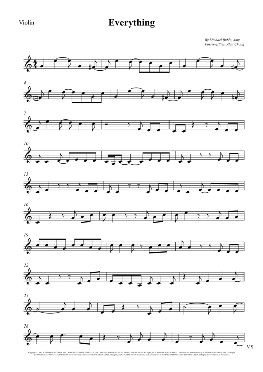 Everything Violin Solo scores gallery preview page 1