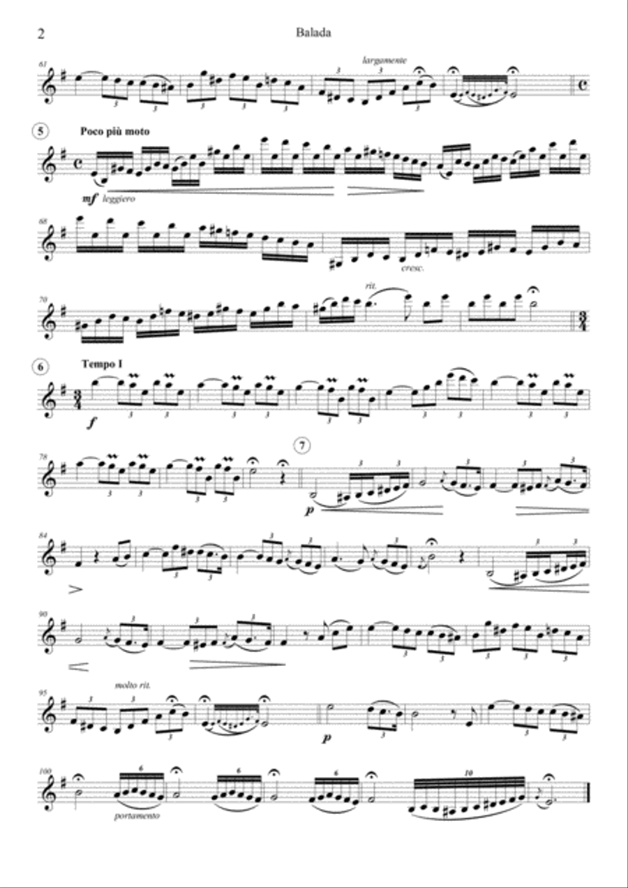 Balada (Porumbescu) for String Quartet String Quartet scores gallery preview page 2