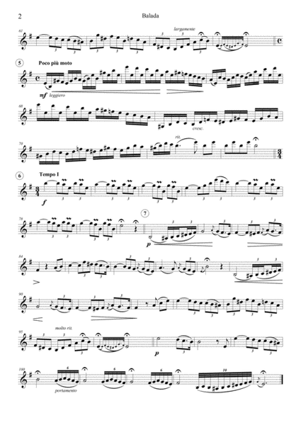 Balada (Porumbescu) for String Quartet image number null