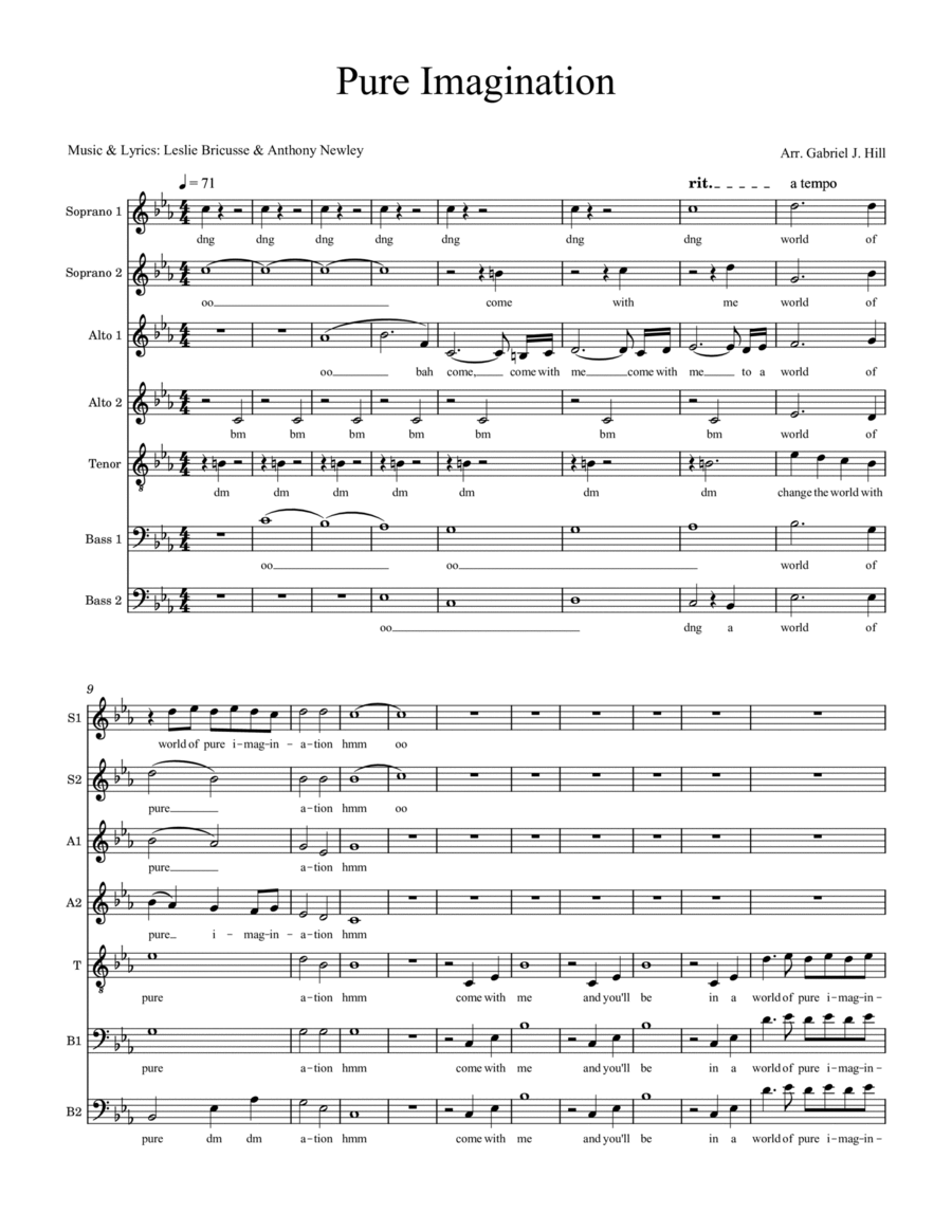 Pure Imagination Divisi scores gallery preview page 1