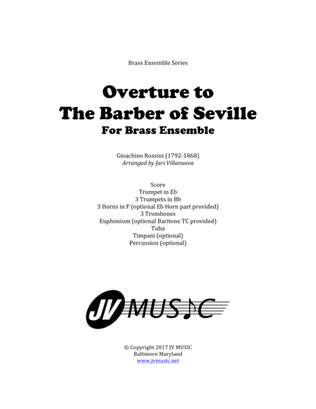 Book cover for Overture to The Barber of Seville for Brass Ensemble