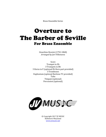 Overture to The Barber of Seville for Brass Ensemble image number null