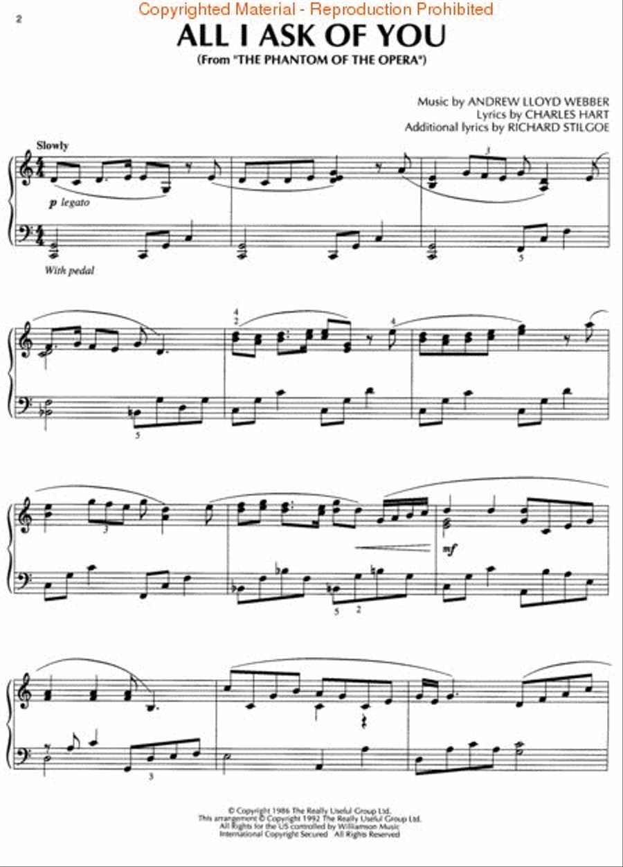 Andrew Lloyd Webber for Piano Piano Solo scores gallery preview page 3