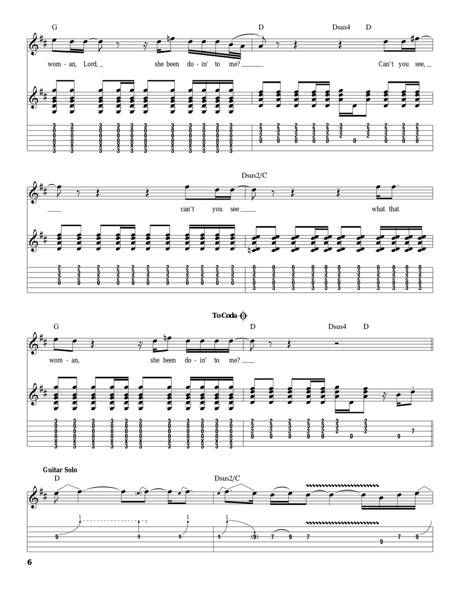 Can't You See Acoustic Guitar scores gallery preview page 6