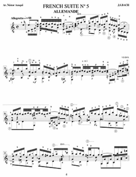 J. S. Bach French Suite No. 5 in C Major