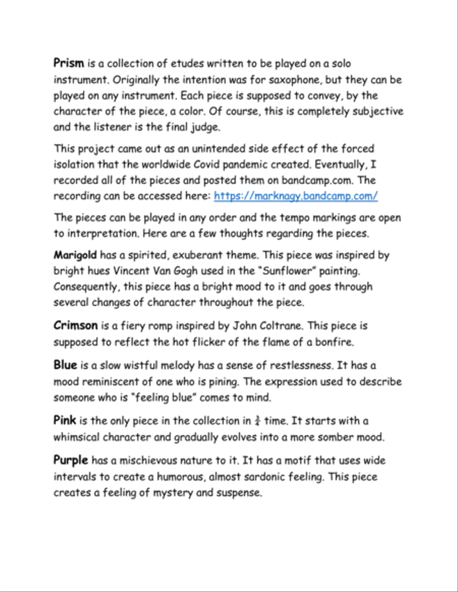 Prism: 14 Modern Jazz Etudes for Any Instrument A Cappella scores gallery preview page 2