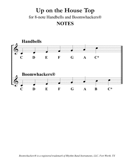 Up on the Housetop for 8-note Bells and Boomwhackers (with Black and White Notes) image number null