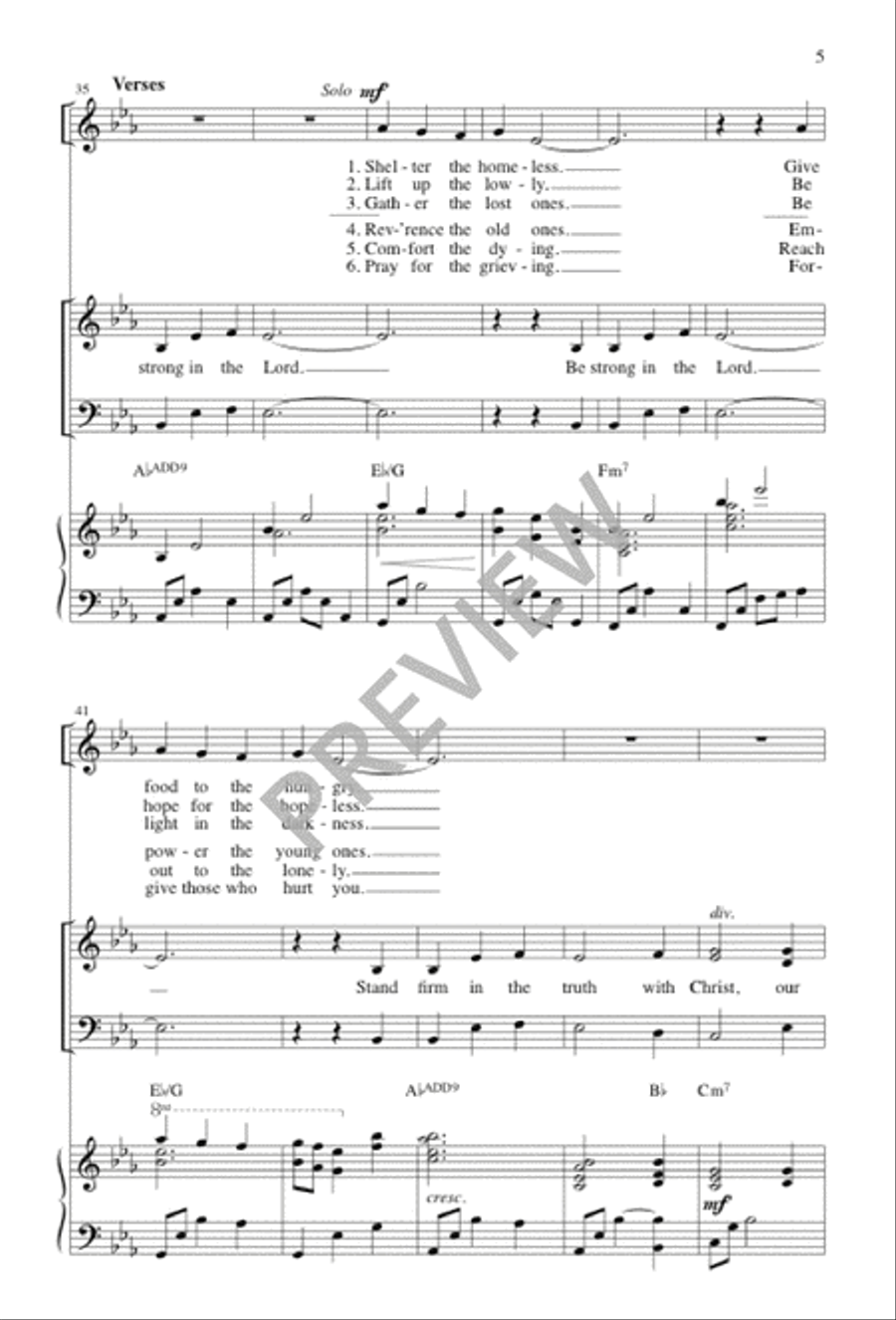 Be Strong In the Lord 4-Part scores gallery preview page 6