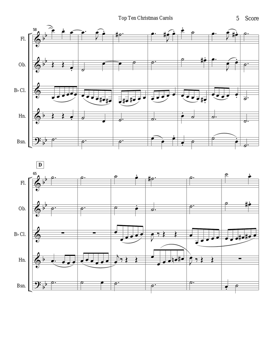 Coventry Carol for Woodwind Quintet Woodwind Quintet scores gallery preview page 5