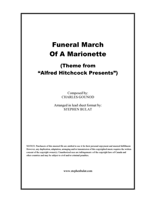 Book cover for Funeral March Of A Marionette (Theme from "Alfred Hitchcock Presents") - Lead sheet (key of C#m)