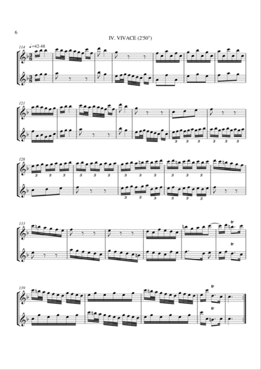 Sonata 1 Flute Duet scores gallery preview page 6
