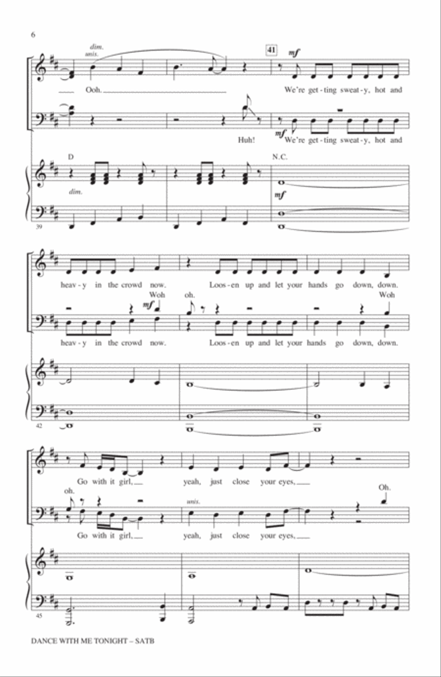 Dance With Me Tonight Dance With Me Tonight 4-Part scores gallery preview page 5