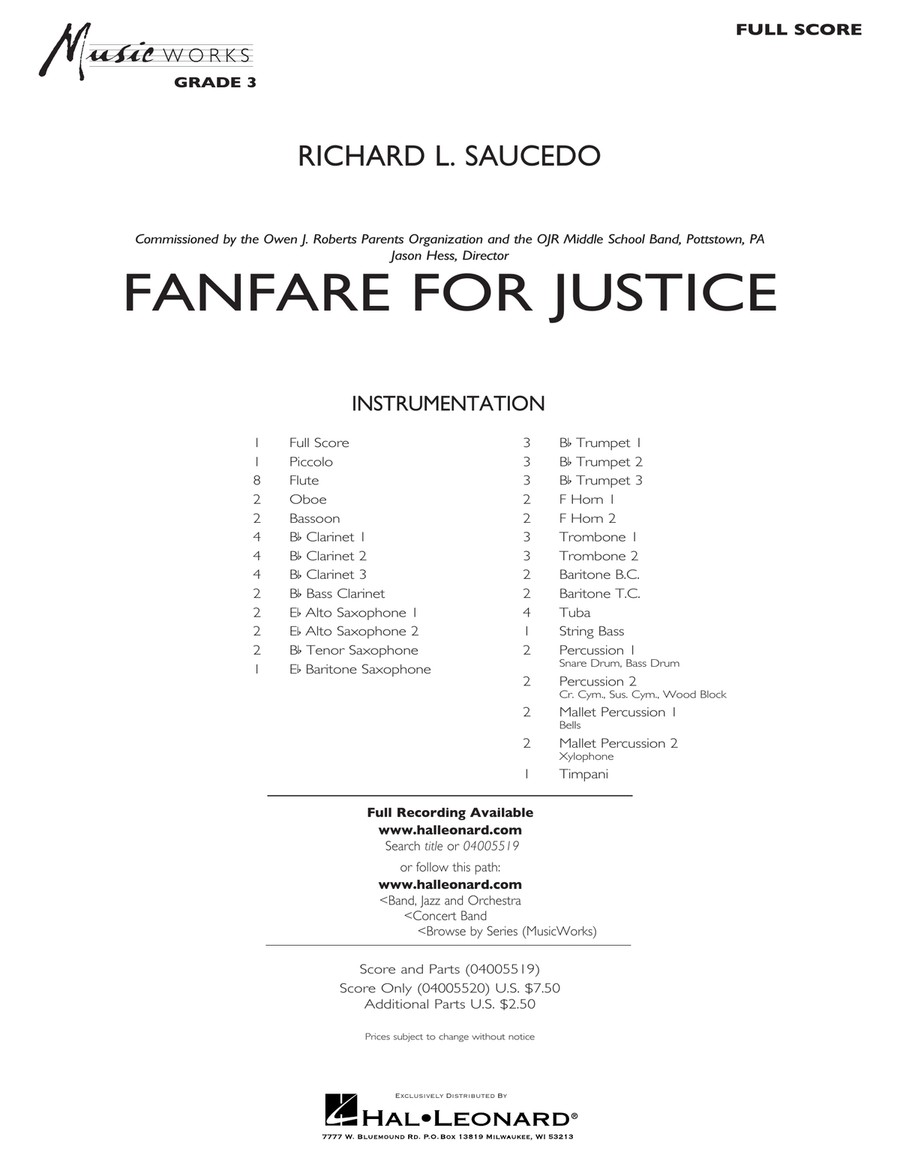 Fanfare for Justice - Conductor Score (Full Score)