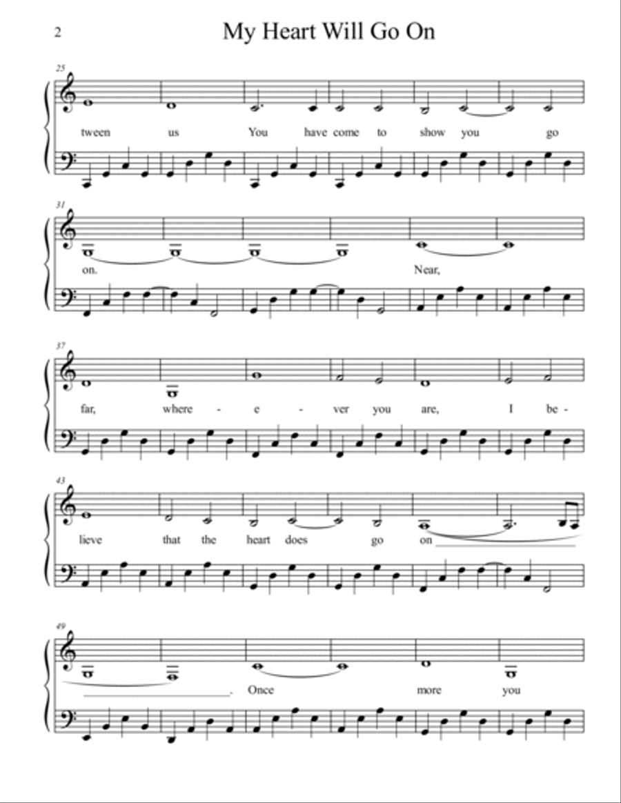 My Heart Will Go On (love Theme From 'titanic') Piano Solo scores gallery preview page 2