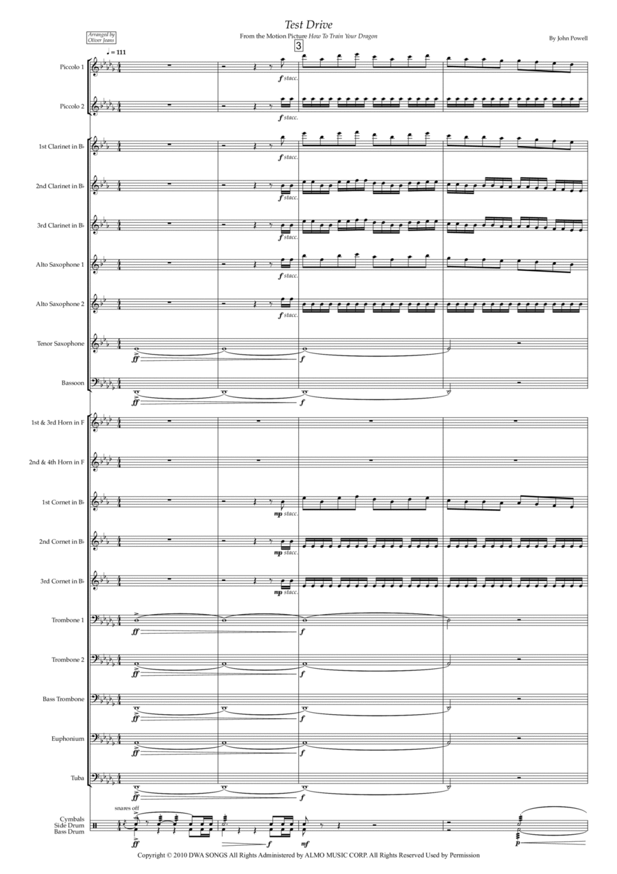 Test Drive Test Drive Marching Band scores gallery preview page 1