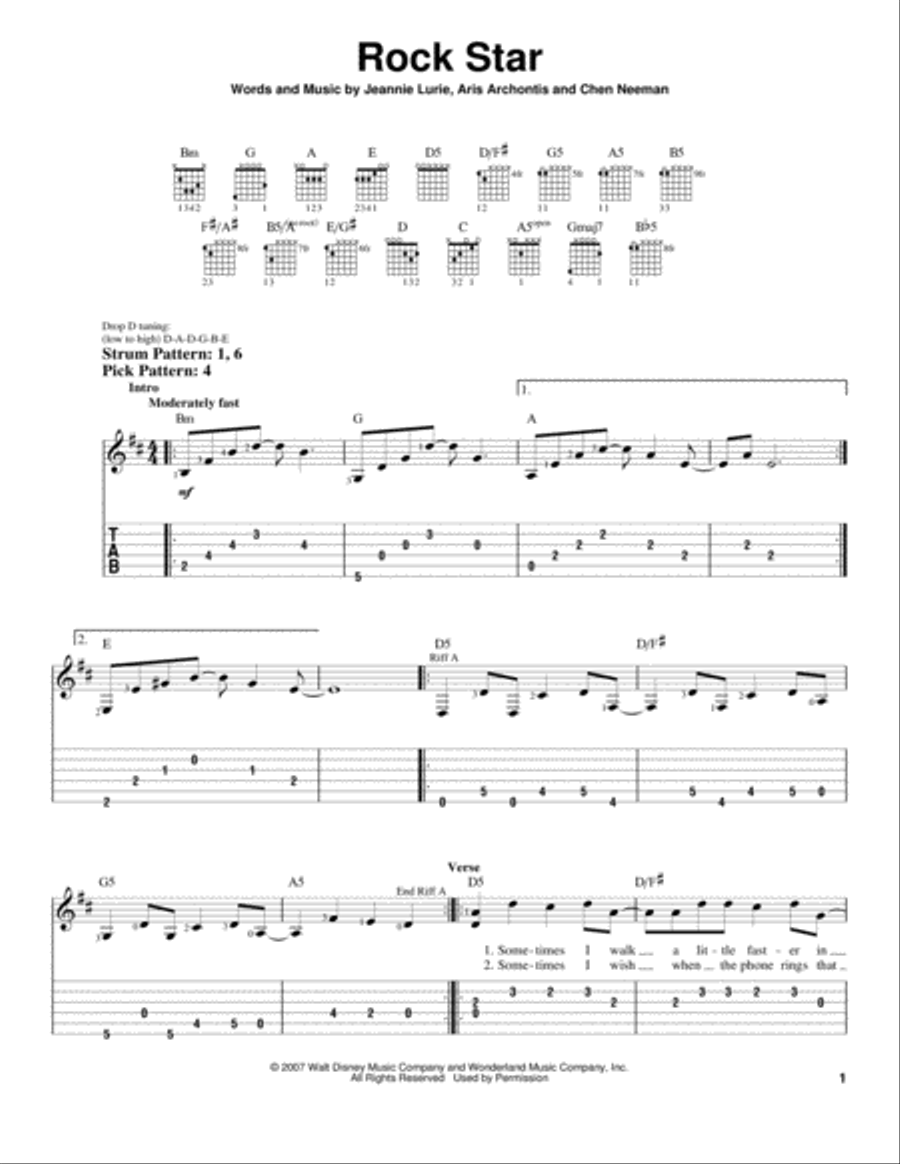 Rock Star Acoustic Guitar scores gallery preview page 1