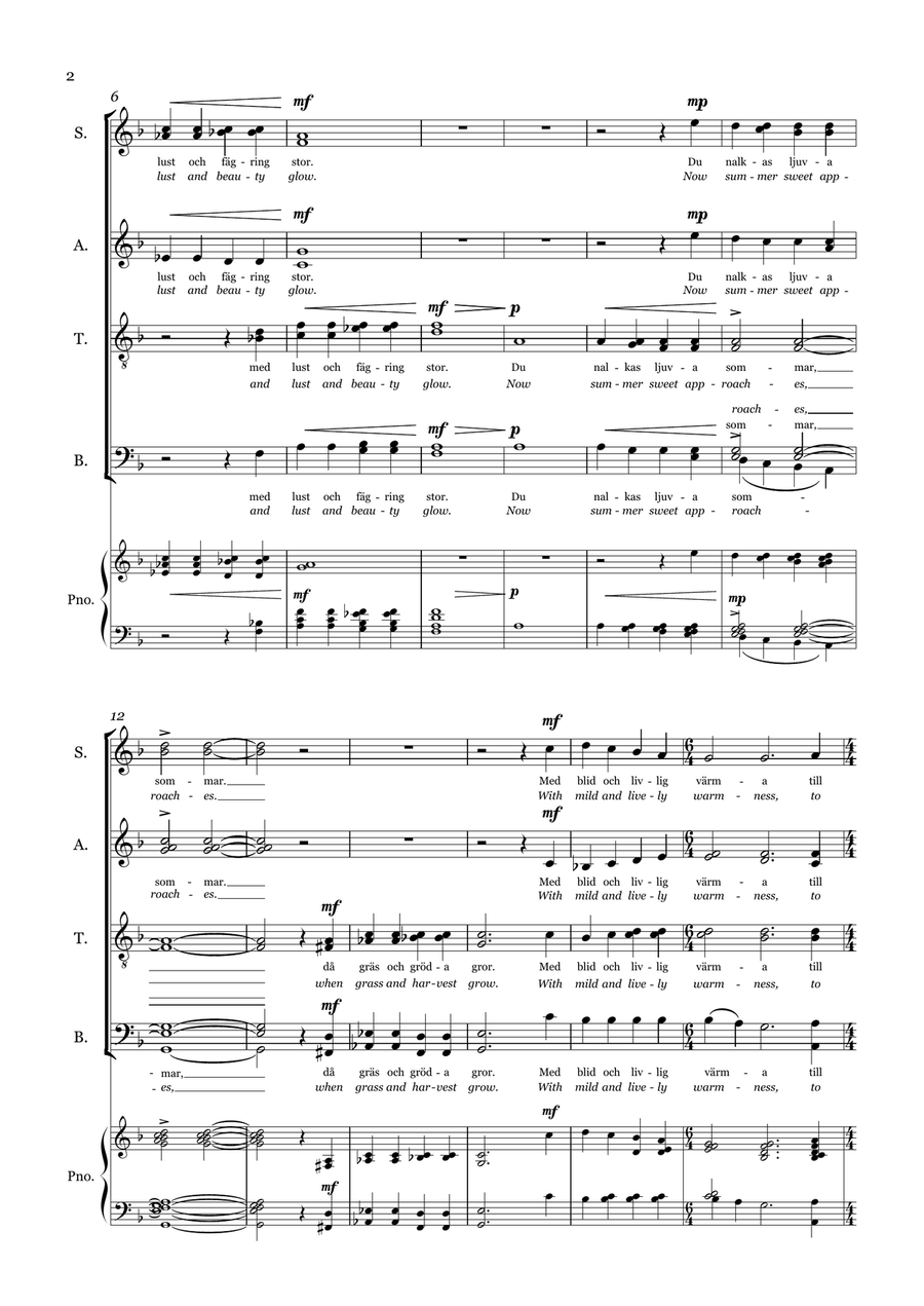 Den blomstertid nu kommer (The Time of Blossom) 4-Part scores gallery preview page 6