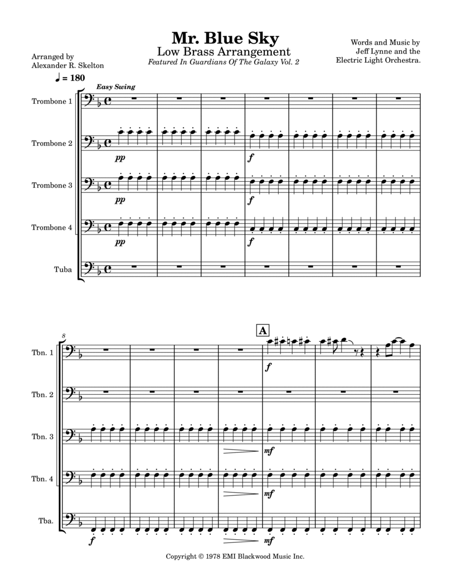 Mr. Blue Sky Brass Ensemble scores gallery preview page 1