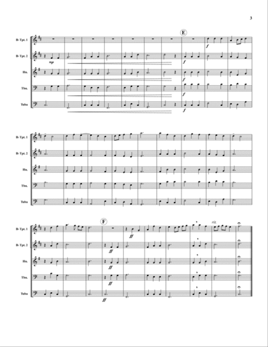 The Strife is O'er Brass Quintet scores gallery preview page 3