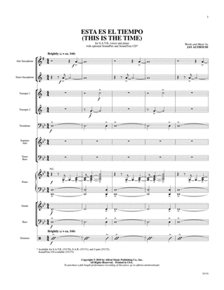 Esta Es el Tiempo (This Is the Time): Score