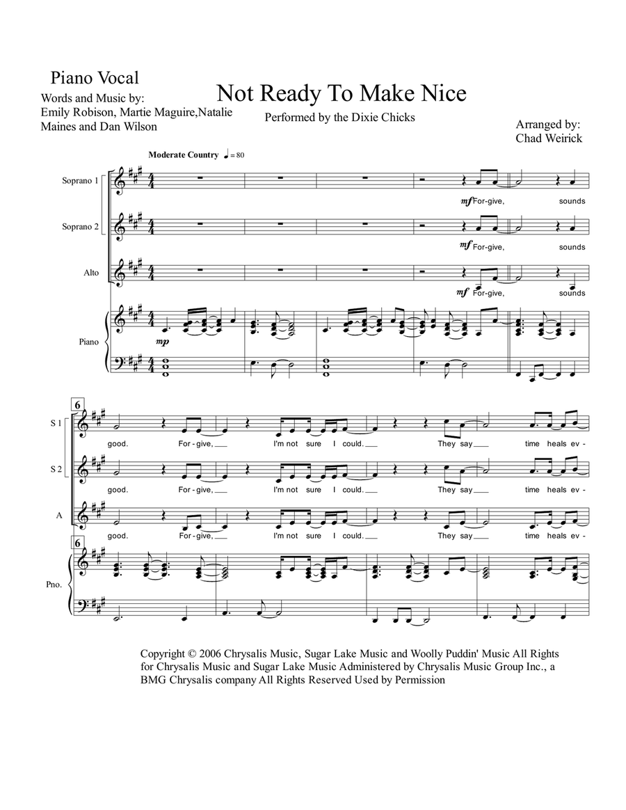 Not Ready To Make Nice SSA scores gallery preview page 1