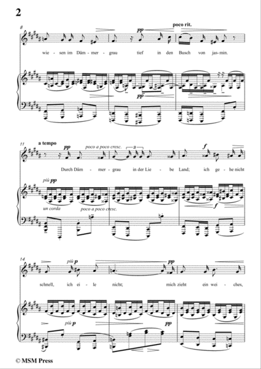 Reger-Traum durch die Dämmerung in B Major,for Voice and Piano Voice Solo scores gallery preview page 4