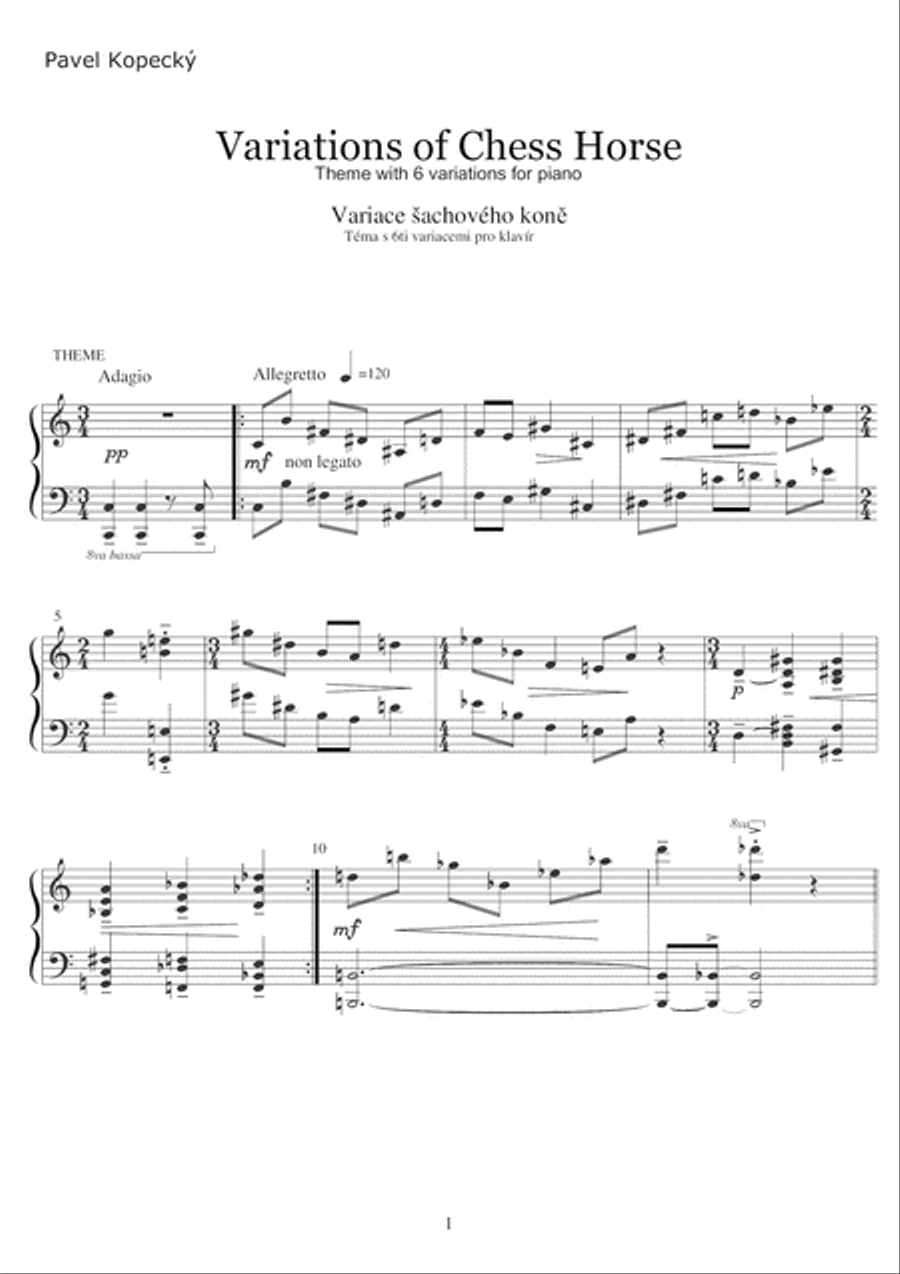 Variations of Chess Horse Piano Solo scores gallery preview page 2