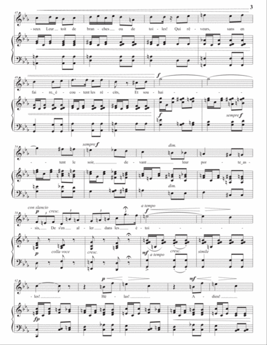 BIZET: Adieux de l'hôtesse arabe (transposed to C minor) Voice scores gallery preview page 4