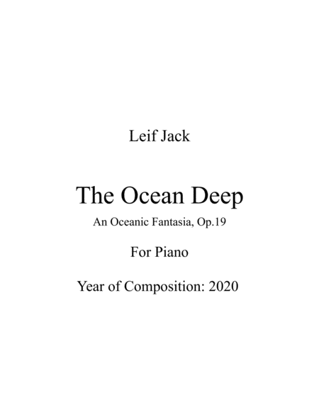 The Ocean Deep, Piano Version image number null