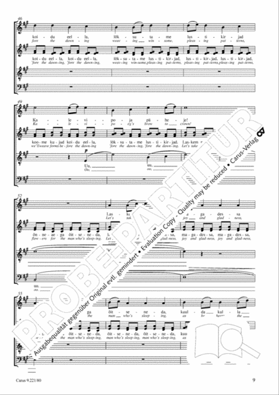 Veljo Tormis: Three soongs from the Epos (Kalevipoeg) Choir scores gallery preview page 10