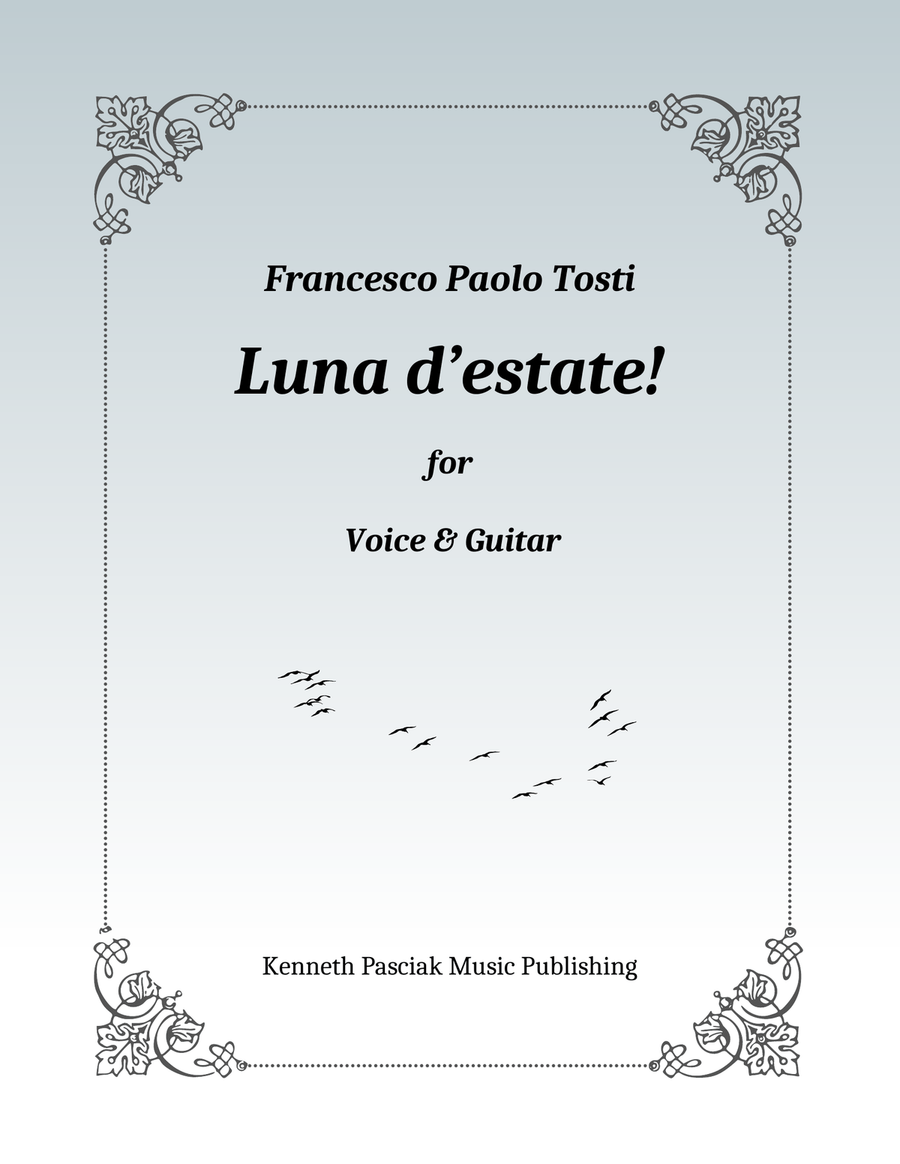Luna d'estate (for Voice and Guitar) Classical Guitar scores gallery preview page 1