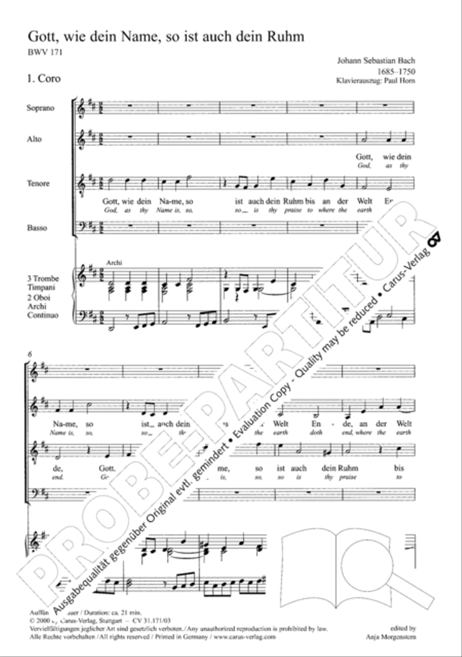 God, as thy name is, so is thy praise (Gott, wie dein Name, so ist auch dein Ruhm) 4-Part scores gallery preview page 4