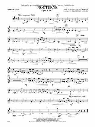Nocturne (Opus 9, No. 2): 2nd B-flat Clarinet