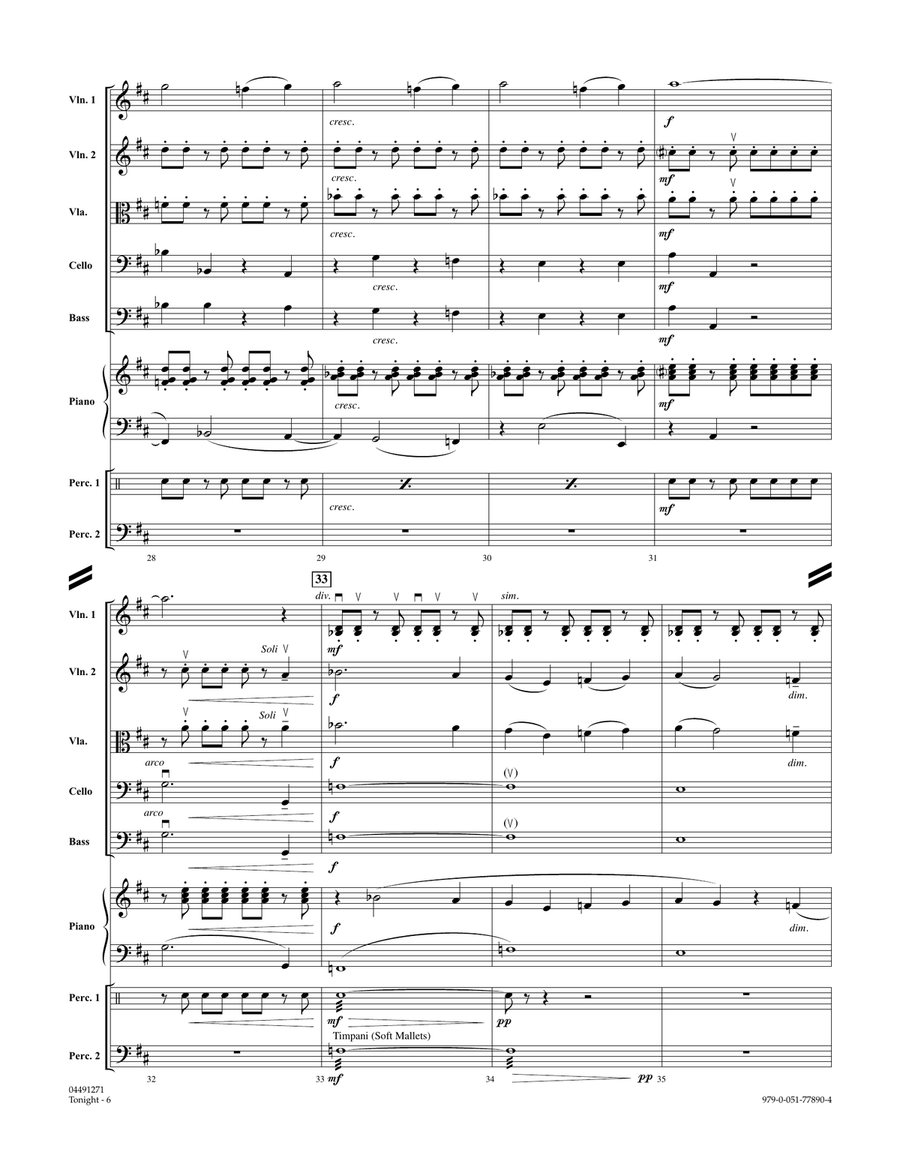Tonight (from West Side Story) - Conductor Score (Full Score) Orchestra scores gallery preview page 5