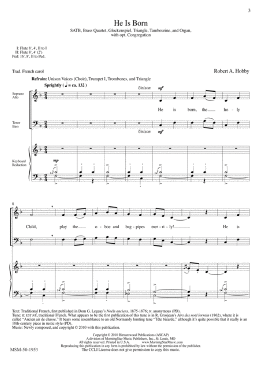 He Is Born He Is Born 4-Part scores gallery preview page 2